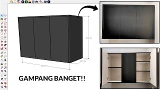 CARA GAMPANG GAMBAR DI SKETCHUP UNTUK KITCHEN KABINET ATAS DAN PABRIKASINYA.