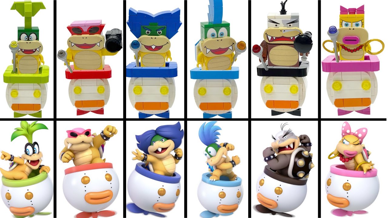 All the Koopalings Clown Cars Lego vs Original