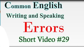 Common English writing and speaking errors and mistakes Part 29|Quick Correction