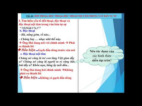 Ngữ văn 9 - Đối thoại, độc thoại, độc thoại nội tâm trong văn bản tự sự