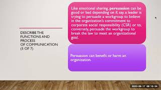 ORGANIZATIONAL BEHAVIOR - COMMUNICATION (CHAPTER 11 - PART 1)