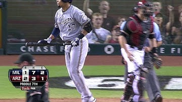 MIL@ARI: Harris fans Gomez to escape bases-loaded jam