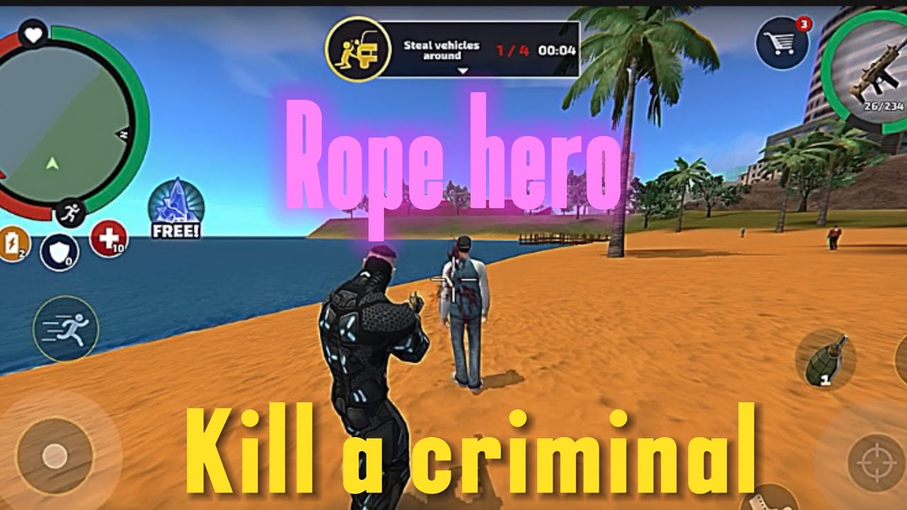 Mission kill a criminal.Rope hero game 