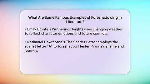 What Are Some Famous Examples of Foreshadowing in Literature? - The Prose Path