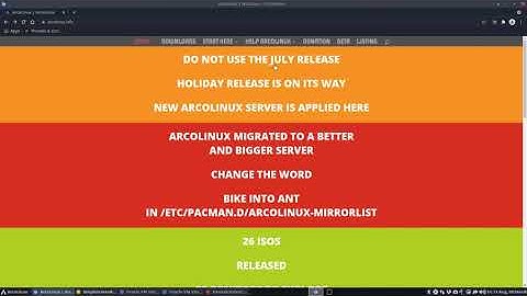 ArcoLinux : 2169 NEWS - Holiday release - Do NOT use the July isos anymore
