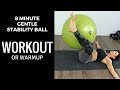 BEGINNER STABILITY BALL WORKOUT OR WARM UP - 8 MINUTES