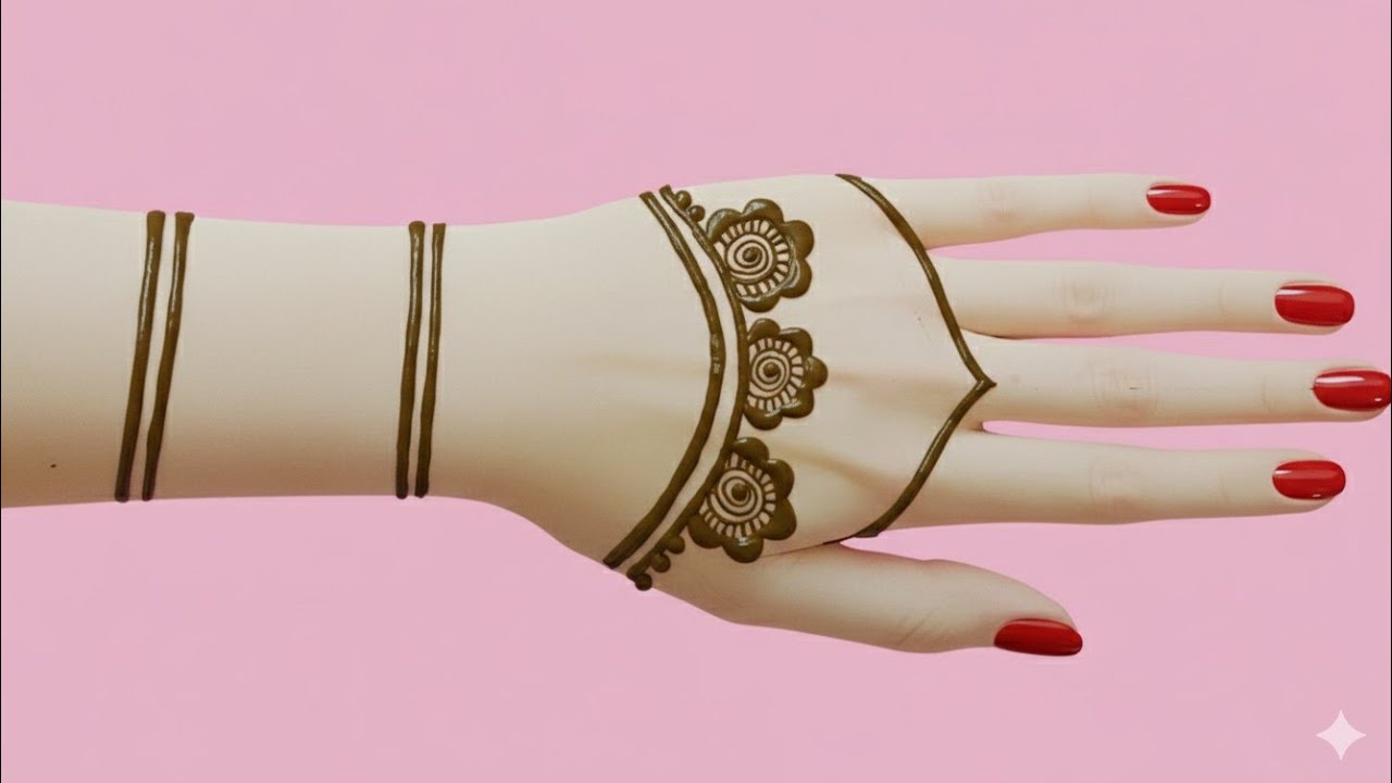 Easy bridal mehndi design।back hand bridal trick mehndi design।simple mehndi design। mehndi design।।