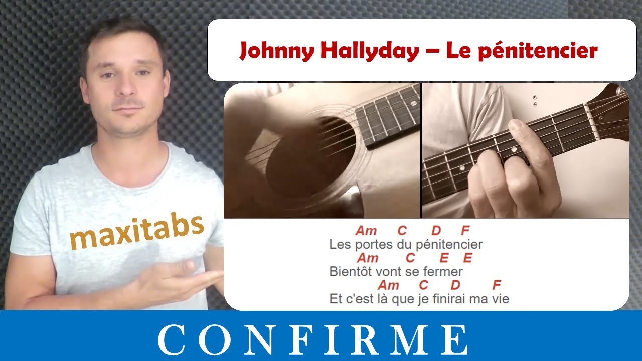 Tuto guitare Johnny Hallyday - Le pénitencier (Accords et Paroles) - YouTube