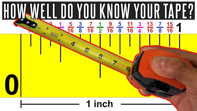 Inch fractions on a tape measure are distinguished by the size of the tick  mark