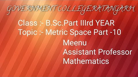 Metric space (Diameter of a set ,Bounded metric space and its theorem)