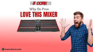 5 Core 24-Channel Audio Mixer | DJ Sound Board w/ Bluetooth & USB | SKU MX 24CH L