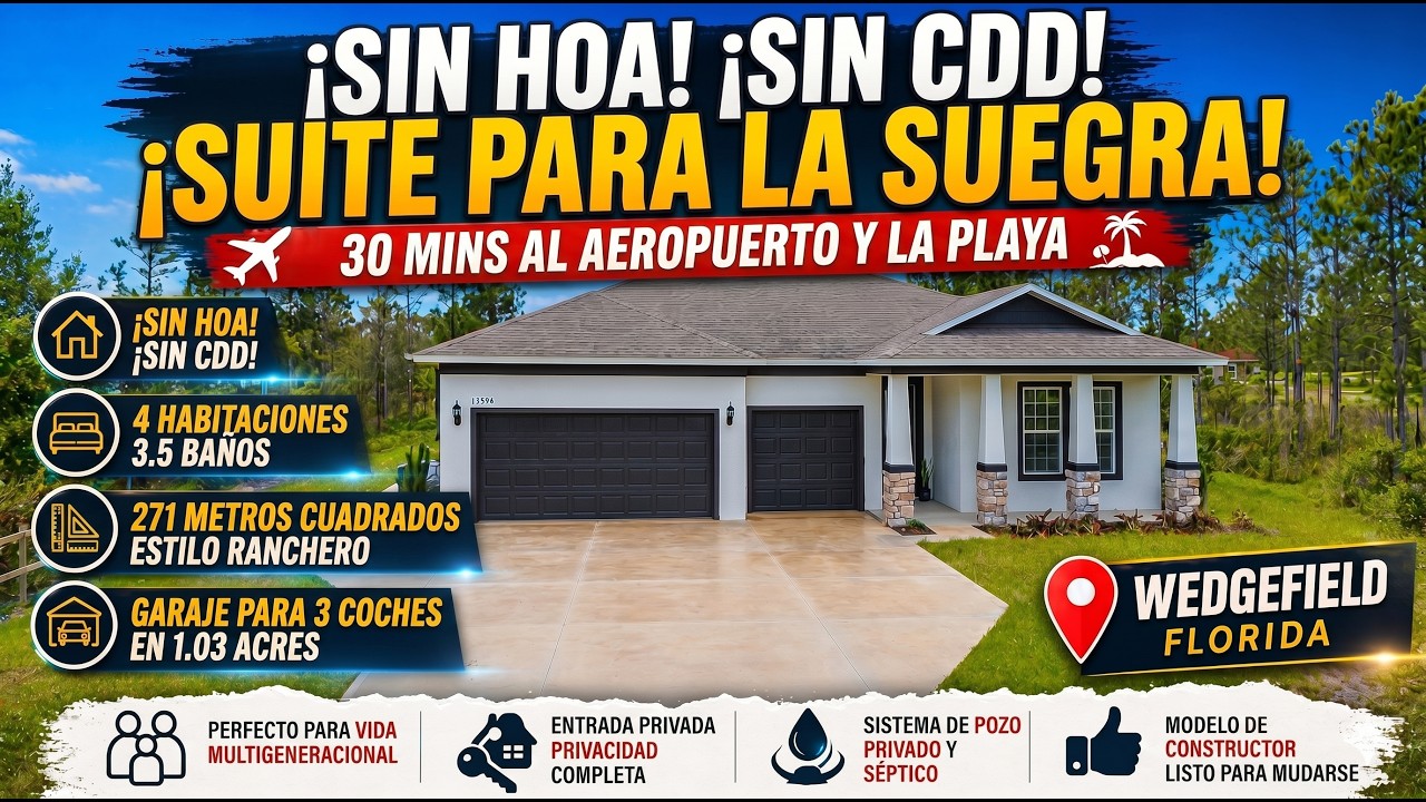 ¿Necesitas espacio? Esta casa en Orlando tiene 1 acre + suite para familiares (¡sin HOA!)