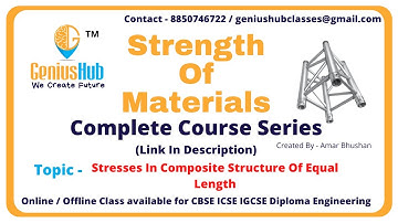 Problem Based On Stresses In Composite Structure Of Equal Length | Strength Of Materials | GeniusHub