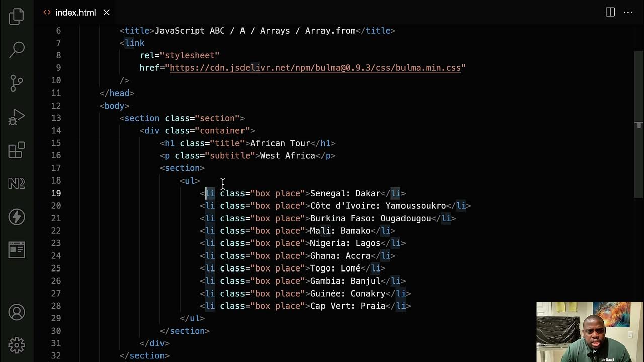 Array from - Alphabet du Javascript - YouTube