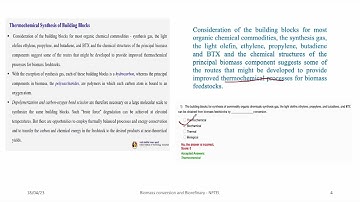 Biomass Conversion and Biorefinary NPTEL course week 11 discussion under PMRF TA duty