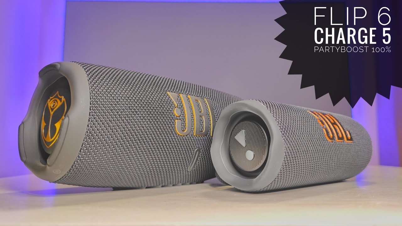 JBL FLIP 6, JBL CHARGE 5 PARTYBOOST BASS BOOSTED MAX VOLUME 100