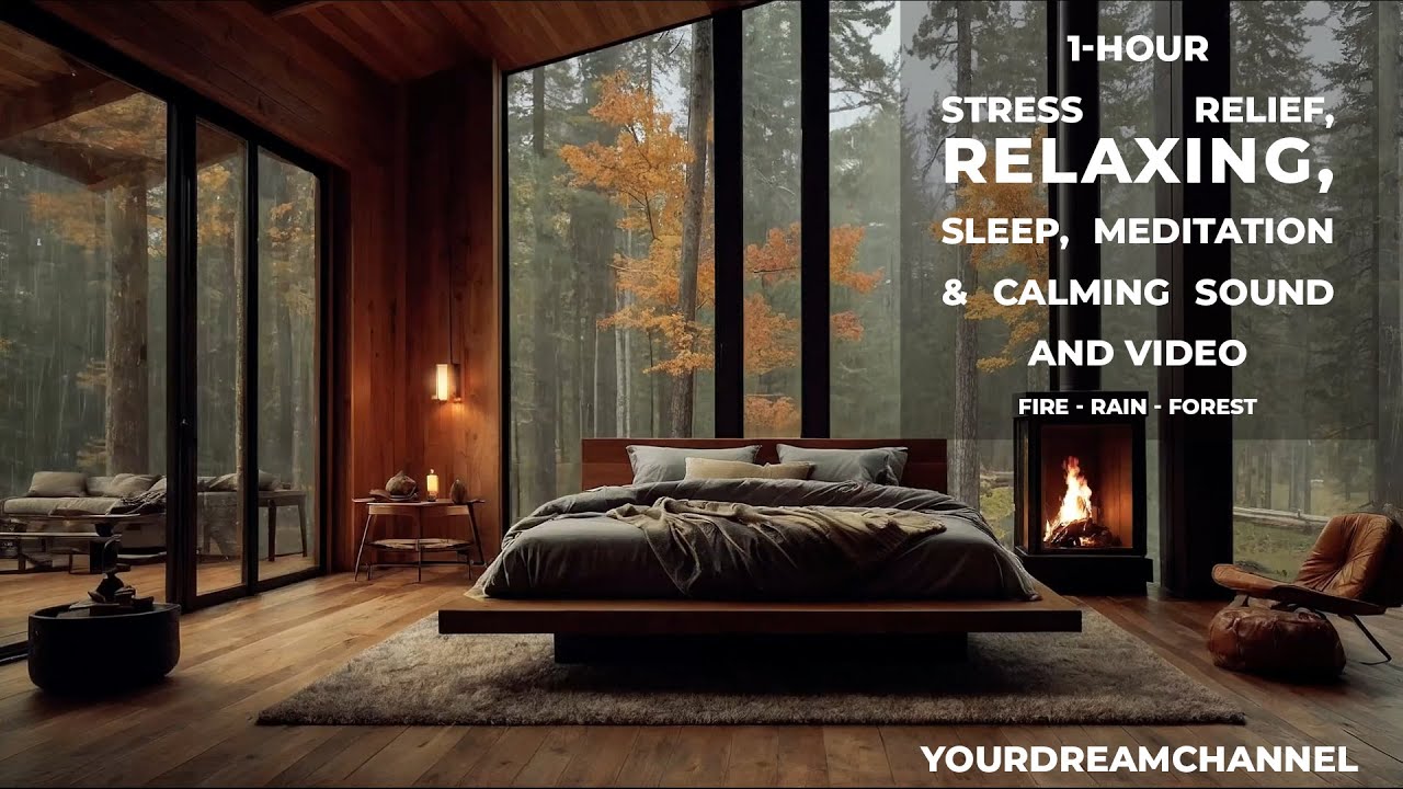 Cozy cabin in the heart of the forest- Raining Forest -1-hour Relaxing ...