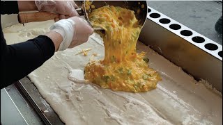 Amazing Giant Omelet vegetable pancake Making 古早味蔬菜 ... 