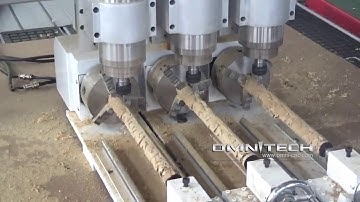 OMNI CNC Router with 3 water cooling spindle Pneumatic tool change with 3 rotary
