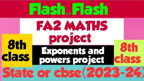 8th Class FA2 MATHS project/ Exponents and Powers  Project/ Maths Projects/8th class Projects