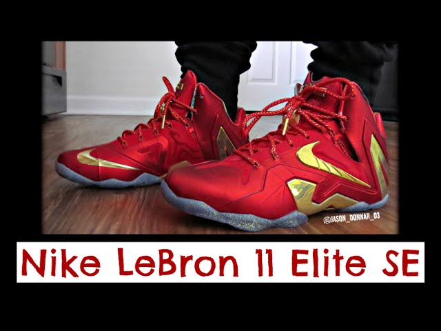 pintor solar salir Nike LeBron XI 11 Elite SE "University Red / Metallic Gold" | Cramp Pack |  Champ Pack - YouTube