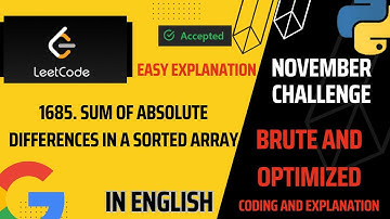 1685.Sum of Absolute Differences in a Sorted Array| Medium|Leetcode - 1685|Leetcode daily challenges