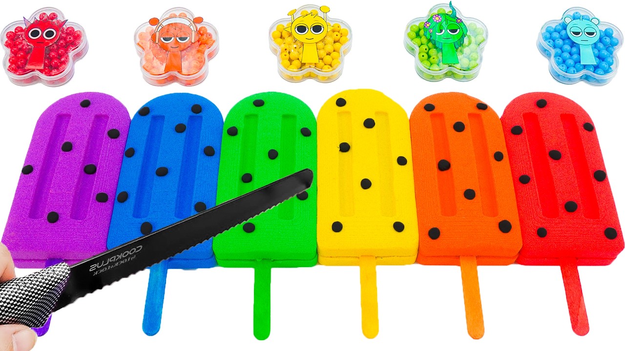 Satisfying Video | How To Make Rainbow Ice Cream With Kinetic Sand Cutting ASMR | Yo Yo Candy