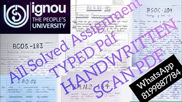 Ignou solved assignment | ignou handwritten assignment | ignou solved assignments | ignou Assignment