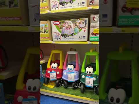 Looking around toy shop trying on roller skates 🛼