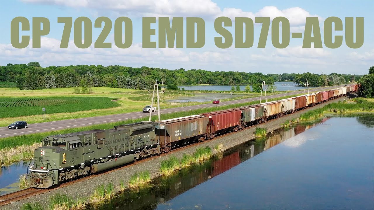 Canadian Pacific 70 Emd Sd70 Acu Army Temperate Regions In Buffalo Minnesota Drone Action 4k Youtube