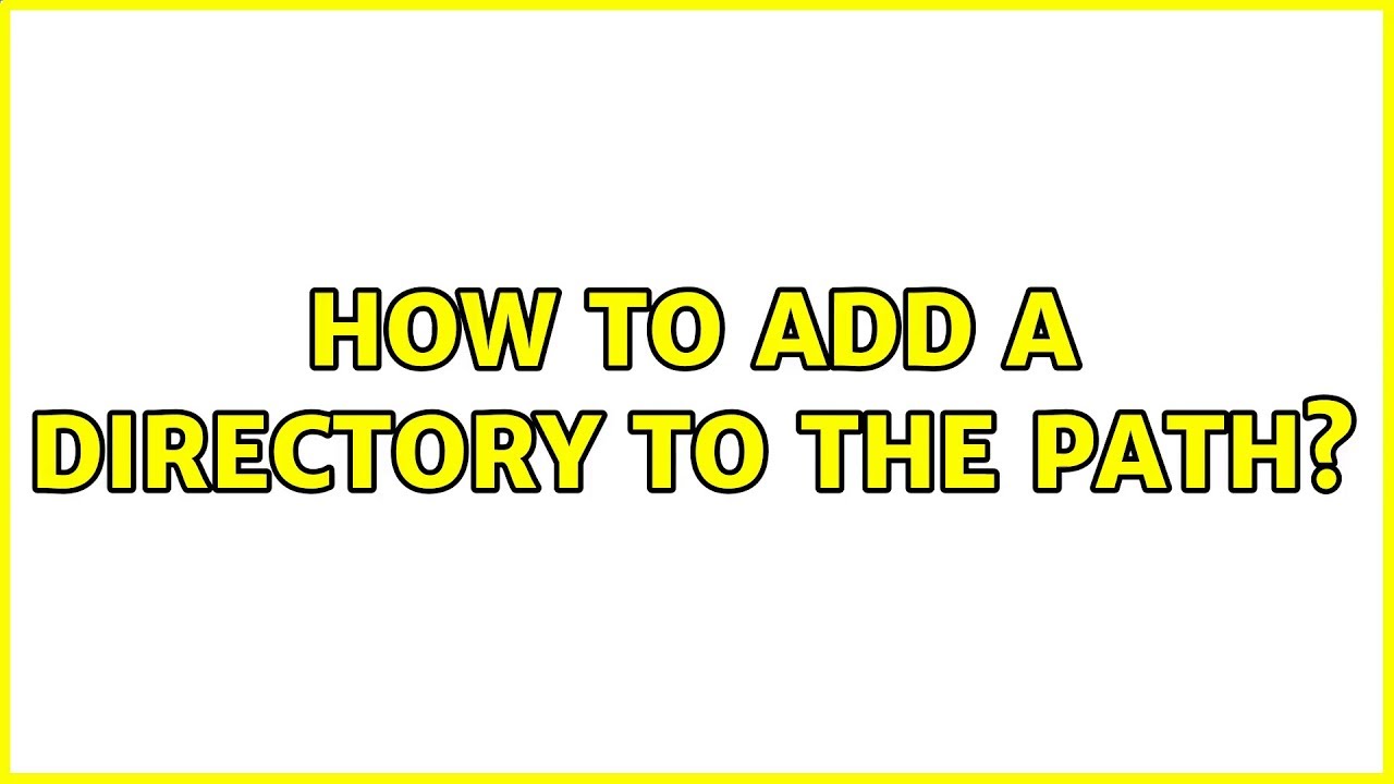 Ubuntu: How to add a directory to the PATH? - YouTube