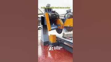 Inclined double head stone cutting machine #stonemachine