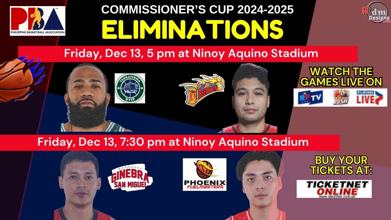 Pba Game Schedule for Dec 13, 2024 PBA Commissioner