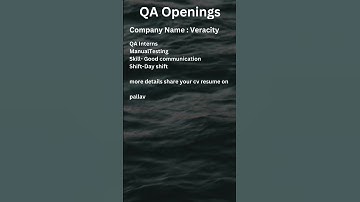 QA JOB OPENING FOR MANUAL TESTER #manualtesting #selenium #automation #qa #shortvideo #ytshorts #yt