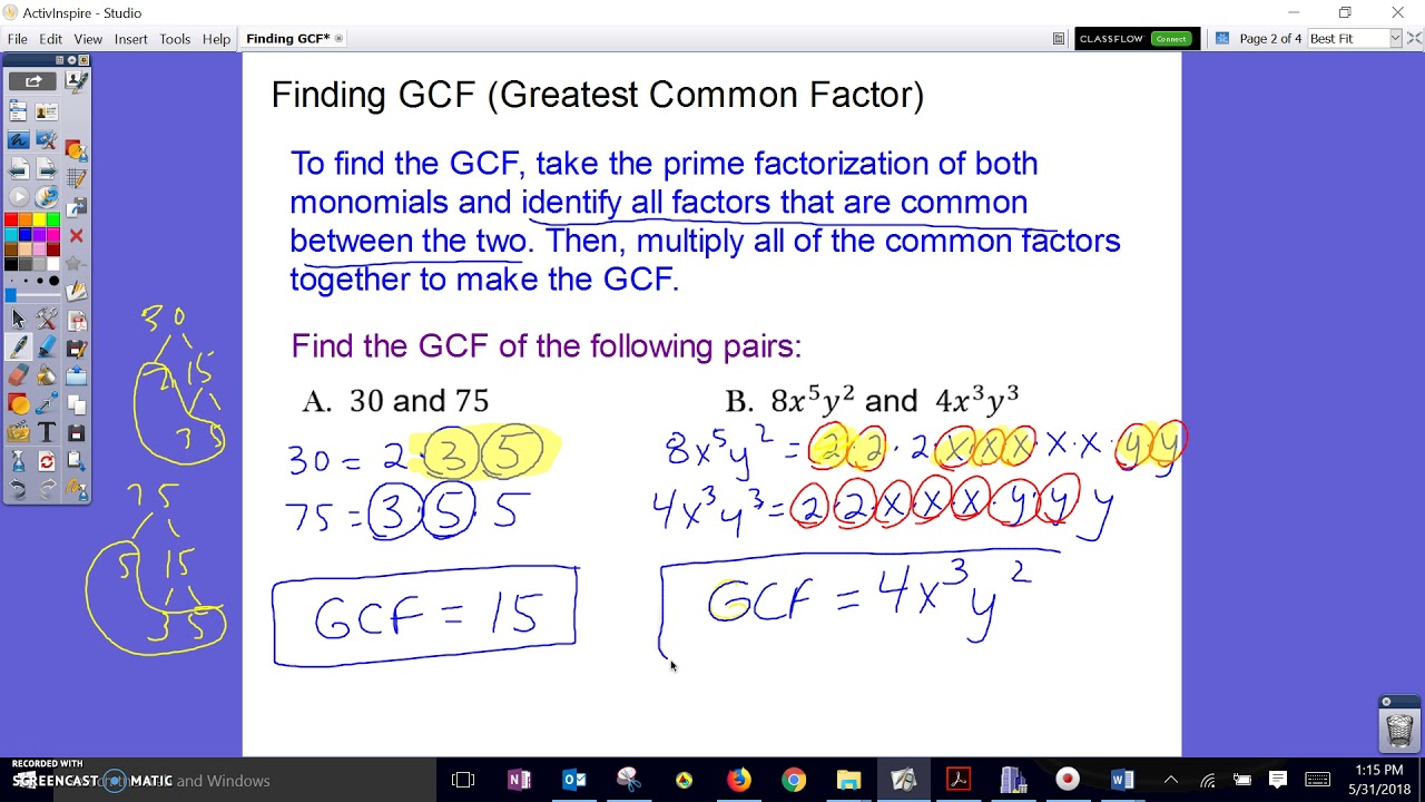 Finding GCF - YouTube