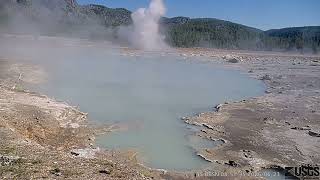 Yellowstone Biscuit Basin pool erupts again after June 13 blast.