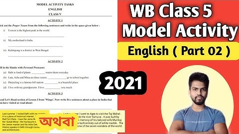 Model activity task English class 5 , part 2 || WB model activity task class 5 || Study Alochona