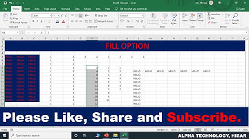 Create Series using Fill option (Home Tab) in Excel 2019 in Hindi || By : Hitesh Wadhwa