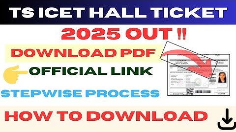 TS ICET Hall Ticket download 2025 || How to download TS ICET Hall Ticket 2025 #tsicethallticket
