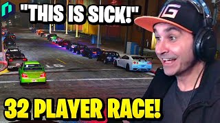 Summit1g Joins HUGE 32 Player Race With New Car Nerfs! | GTA 5 NoPixel RP