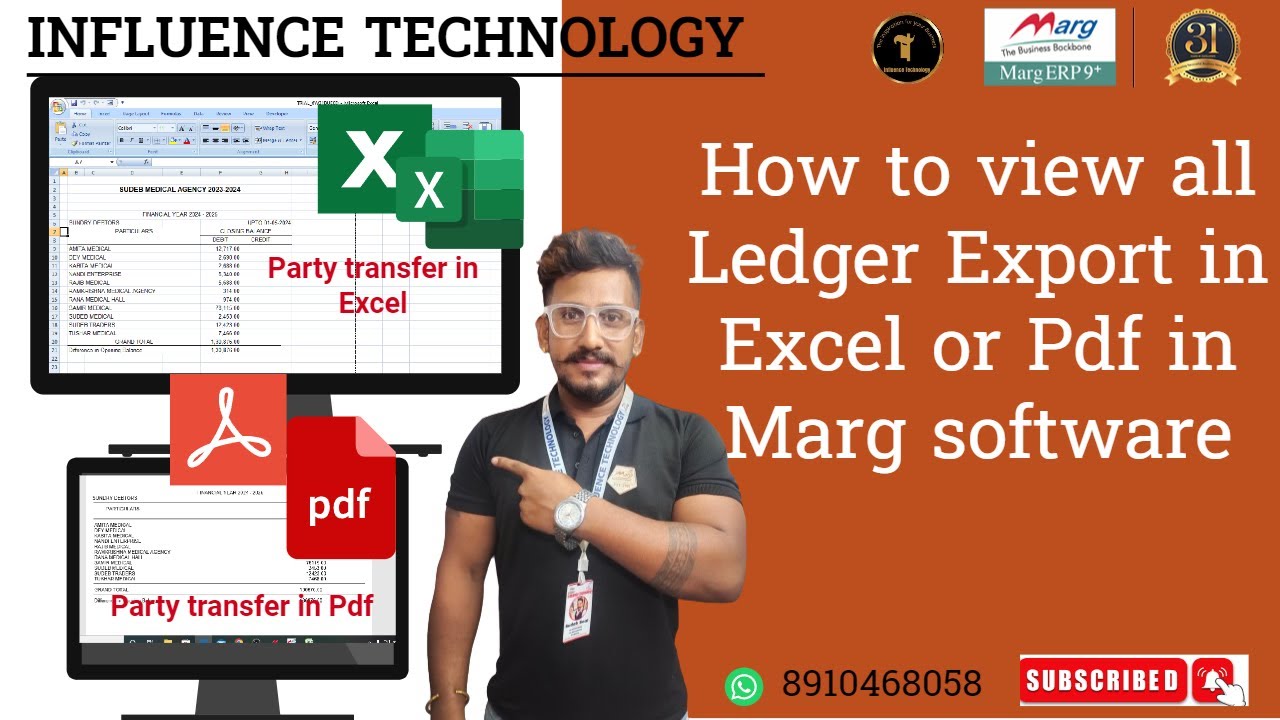 How to view All Ledger Export in Excel, PDF in Marg Software
