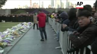 Aftermath of stampede which killed 36 on Bund; hospital; eyewitnesses; friends of deceased