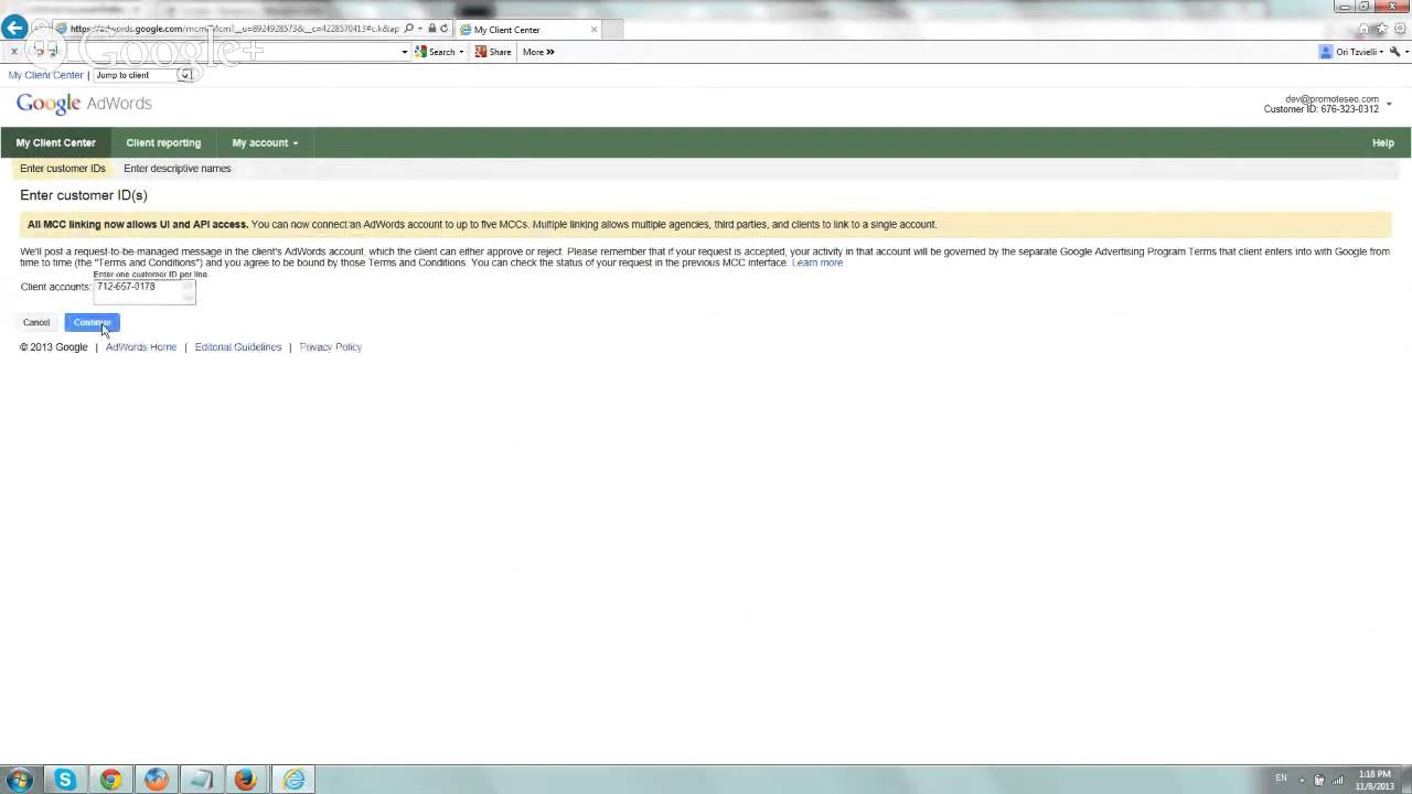 New Update Share Adwords Account with MCC