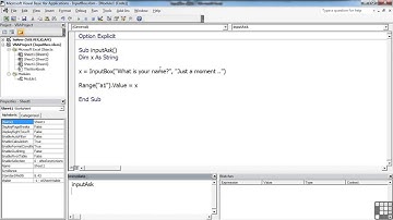 1002 Use INPUTBOX For Accepting Values From Users
