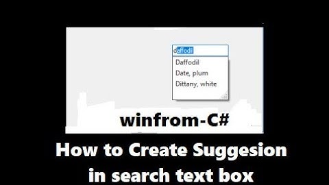 How to create an AutoComplete Textbox in C# | How to show suggestions in search textbox
