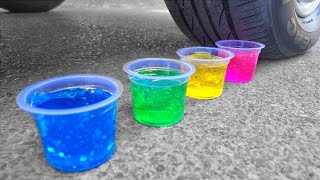 Experiment: Car Vs Colorful Slime, Toys And Coca Cola Water Balloons