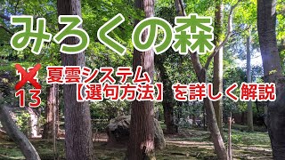 13　夏雲システム【選句方法】を詳しく解説