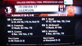 2013 CFB FINAL & #5 FLORIDA STATE vs #3 CLEMSON - HIGHLIGHTS w/ ANALYSIS NOLES' DOMINANCE