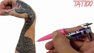 AWESOME Life Hack - How to make a Mini Tattoo Machine using DC Motor and Pen at home (DIY)