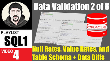 Oracle Data Validation Examples: Null Rates, Value Thresholds, and Table Schema or Data Diffs